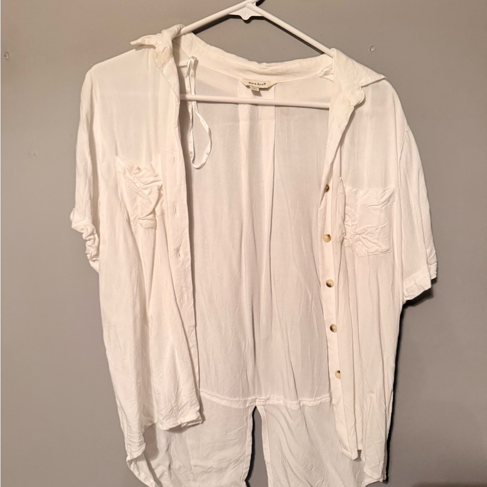 White Short Sleeve Women's Top
